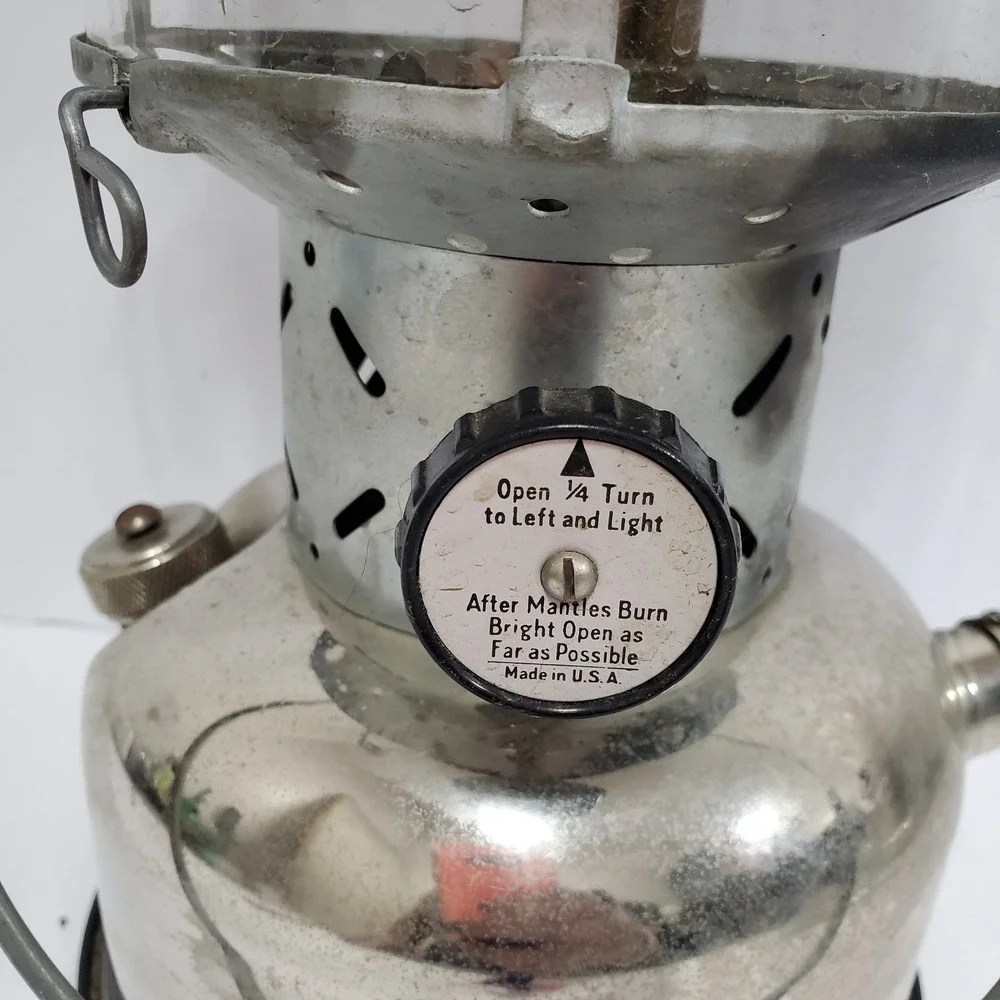 Coleman Lantern Green Vintage 220 Dual Mantle Nickel NOT Tested